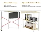 HOMIDEC L Shaped Desk 100CM Computer Desk Study Office Table Writing Table With Bookshelf Reversible Corner Workstation For Home Office - Image 7