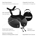 Cabeau Airplane Travel Pillow for Long Flights - Evolution S3 - Supportive Memory Foam with Seat Straps to Secure Your Head and Neck and Provides 360° Support (Steel Grey) - Image 3