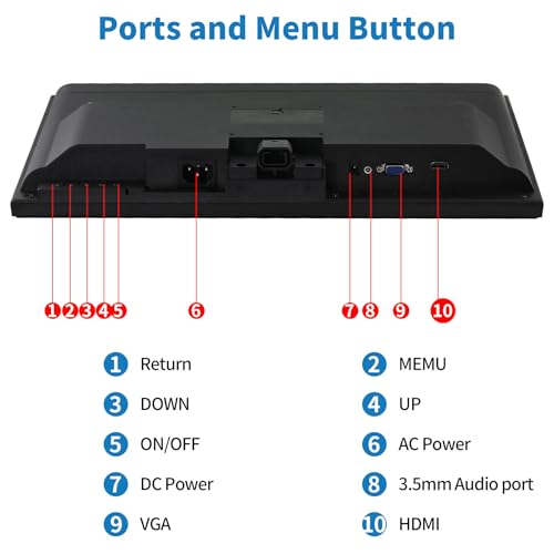 Image of 19 inch 1440x900 PC Monitor Office Monitor HDMI VGA LED Desktop Display Dual Speakers,60Hz,5ms,VESA Mounting,Wide Viewing Angle 170,Brightness 300cd /m,Tilt Adjust,Business Computer Screen