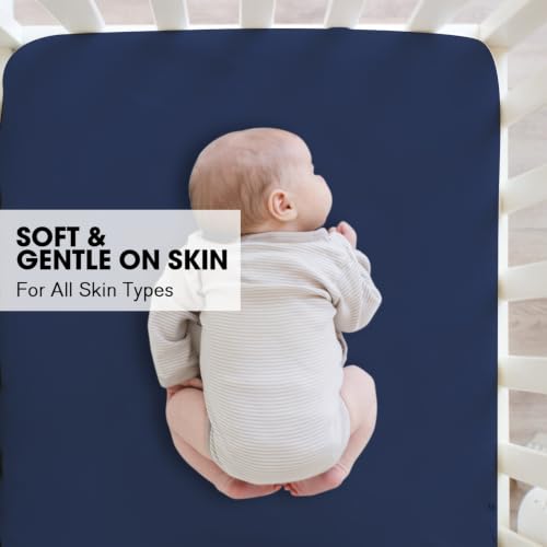 Image of Little Grape Land Crib Sheets 2 Pack, Fitted Crib Sheets 52 inchx28 inchx8 inch | For Standard Crib Mattress, Soft and Comfortable for Boys, Breathable & Easy Care