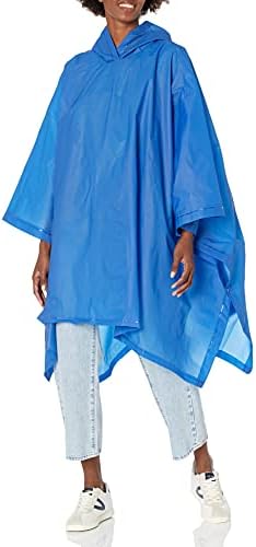 totes Hooded Rain Poncho, Royal, One Size