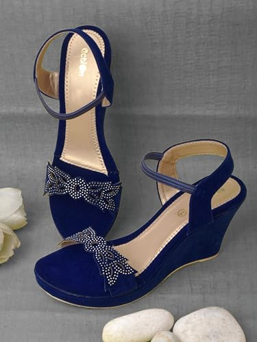 Image of Women's Platform Heels Signora115|Chunky Flared High Heel Sandals |Glossy Open Toe with Ankle Strap Signora115