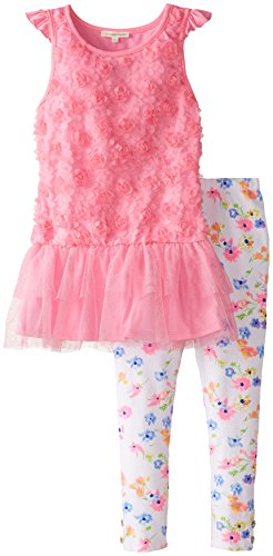 Image of Self Esteem Big Girls' Floral Soutache Top and Leggings Set