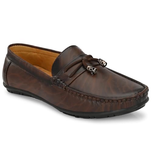 Image of Karaddi Men's Loafer Shoes Tan Brown Black Shoe for Men Casual