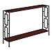 Town Square Metal Frame Console Table with Shelf, Cherry / Black