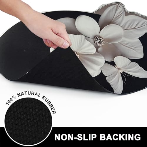 Image of 3D Butterfly (36x58 cm) Anti-Skid Mats use as Office Floor Mat /Door Mat /Bathroom Mat /Kitchen Mat etc. (Pack of 1) Black
