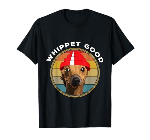 Whippet Good Funny 80's Music Dog Design T-Shirt
