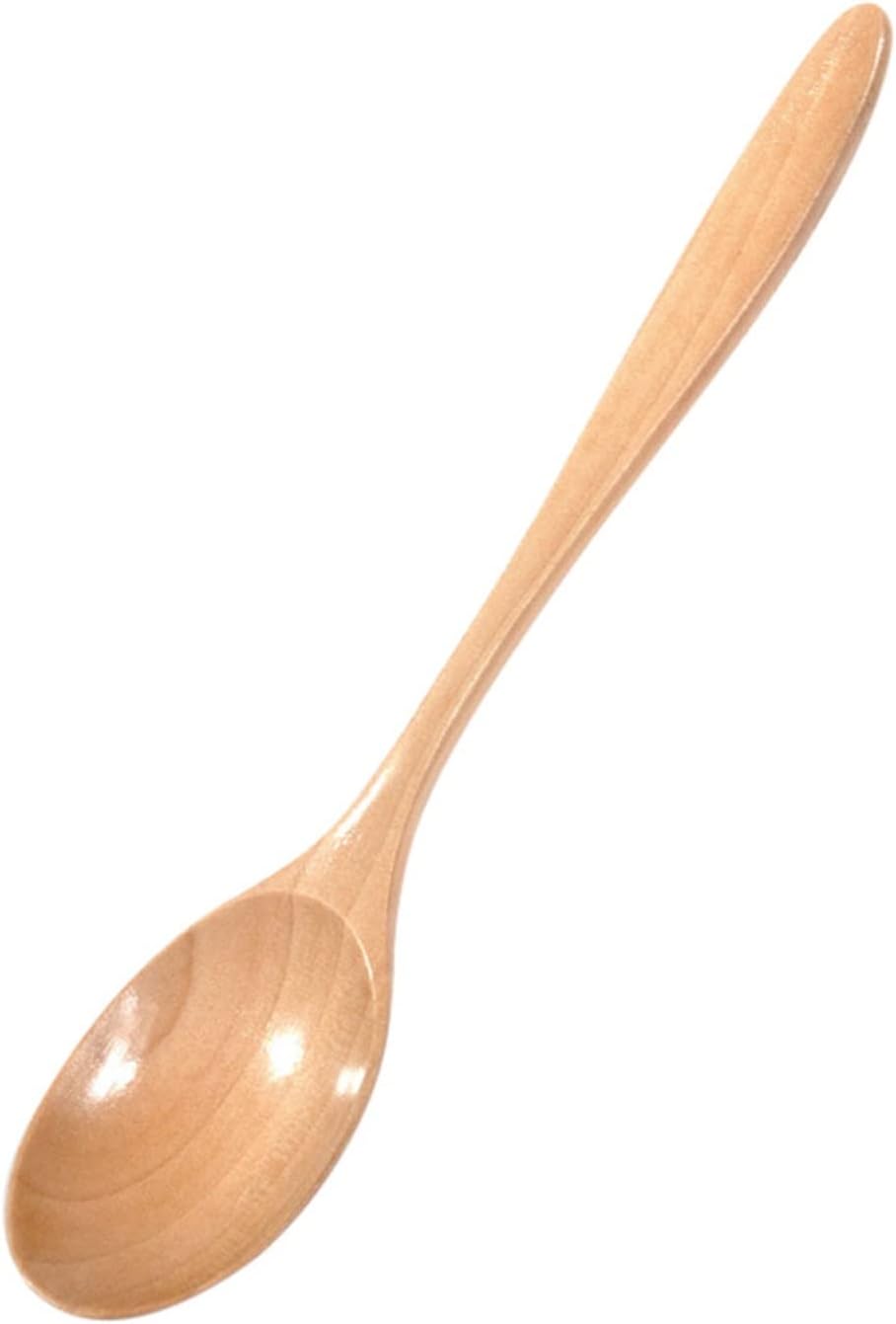 Coffee Scoops Wooden Spoon Fork Bamboo Kitchen Cooking Utensil Tools Soup-Teaspoon Tableware Scoop Coffee Spoons(Khaki)