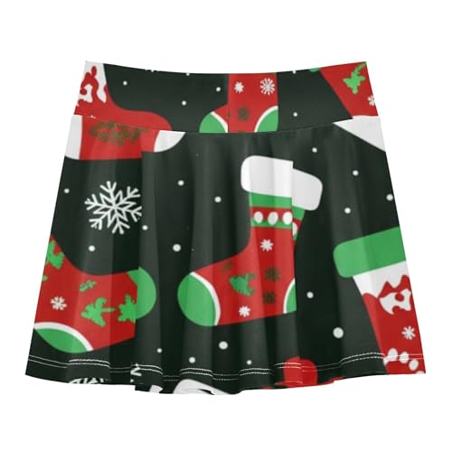Athletic Shorts Girls Skorts Christmas Sock Skirts with Shorts Purple School 3t2