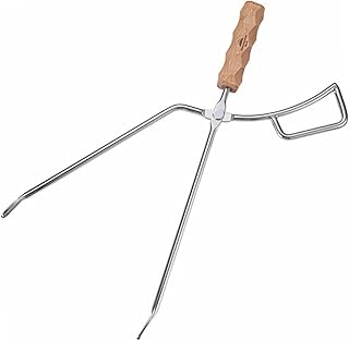 MERRYHAPY Pinça de queima para churrasqueira ao ar livre lareira interna resistente garra carvão garra de fogo ao ar livre clipe de carvão grampo de carvão para churrasco grampo de carvão de aço inoxidável clipe de carvão