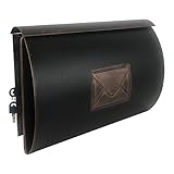 Mojawo Wandbriefkasten Briefkasten Postkasten mit Zeitungsfach Front Post Wandmontage Kupfer Antik-Look Tür Links
