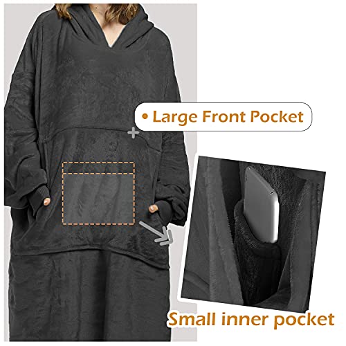 Catalonia Classy Extra Lange Fleece Hoodie Decke, Flauschige Übergroße Kuscheldecke mit Ärmeln und Kapuze, Warme Großes Kapuzendecken, Tragbare Decke zum Anziehen als Geschenkidee für Damen Herren