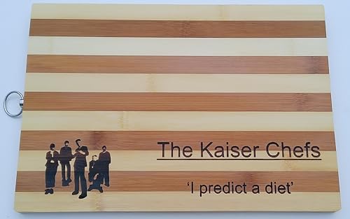 Handy Stamps - Tabla de cortar con temática de Kaiser Chief, 34 cm x 24 cm, con texto en inglés "Comedy Cookery"