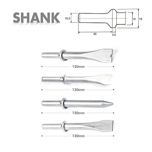 Monkey King Bar- 11pcs 0.401 Round Shank Air Hammer Bits Pneumatic Chisel- Chisel Pneumatic Hammers Bits Set for Air Hammer