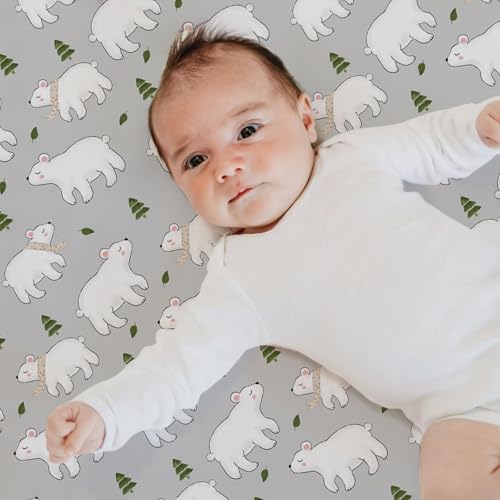 Image of BROLEX Baby Fitted Crib Sheets: Kid Crib Sheets - Set of 2 for Toddler Standard Size Crib Mattress for Boys and Girls - Jersey Knit Crib Bed Sheets Elephants&Bears