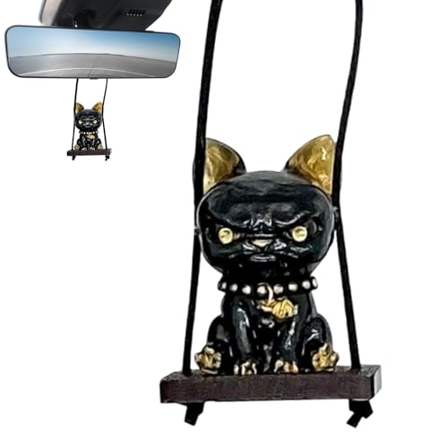 Cute Pug Car Retview - Labrador Car Retrovisor Mirror | Ornamento De Perros De Madera | Resina Bulldog Interior De Automóvil Para Perros Para Decoración De Espejo Retrovisor Y Accesorio De Table