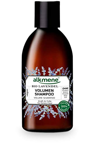 alkmene Champú voluminizador con lavandaorgánica - champu para cabellos finos - Shampoo vegano sin silicona, parabenos ni SLS y SLES (1x 250 ml)