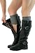 Best Selling Knit Boot Cuffs Crossover Pattern Boot Toppers by Modern Boho Charcoal
