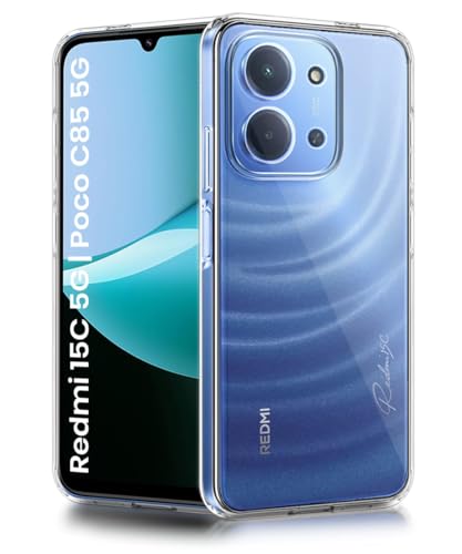 Image of WOW IMAGINE Transparent Back Cover Case for Mi Redmi 15C 5G | Poco C85 5G 2025 | Raised Bumps for Full Device & Camera Protection Shockproof TPU Silicone Back Case Mobile Cover - Transparent