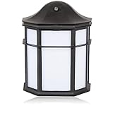 Maxxima Black Aluminum Outdoor LED Wall Pack Light with Dusk to Dawn Photocell Sensor, 1200 Lumens, 3000K, Decorative, Sconce Energy Star