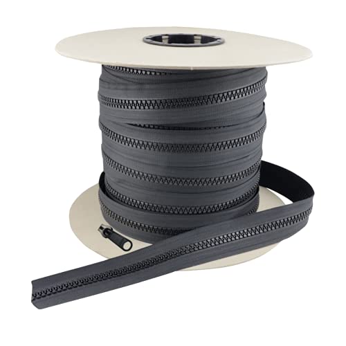 Ez-Xtend #10 Lenzip Chain Vislon Zipper By The Yard With Non-Locking Sliders. Boat Cushions, Duffle Bags, Back Packs, Sewing, Replacement Zipper(10 Yards & 8 Single Pulls Non-Locking) #TOP7