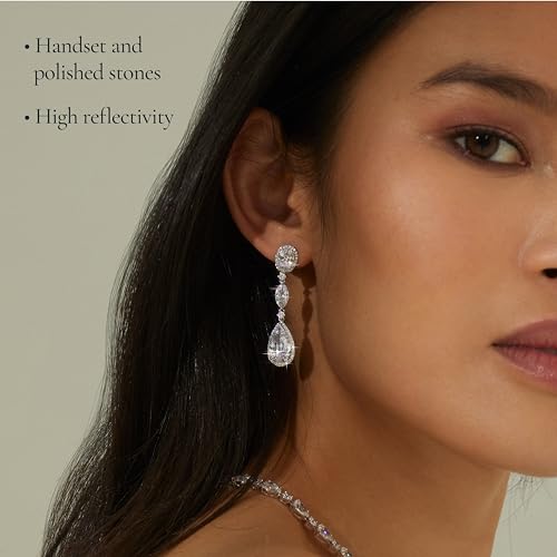 Nadri Teardrop Earrings For Women - Oval Dangle Earrings for Women, Hypoallergenic Earrings For Women, Exquisite Cubic Zirconia Womens Jewelry3