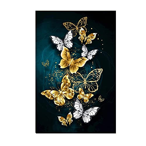 Peinture diamant papillon d'or grand format 5d point de croix