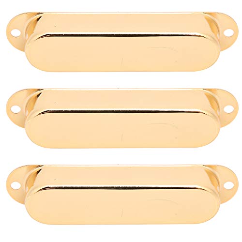 3Pcs Closed Pickup Cover,Guitar Single Coil Pickup Covers No Hole Brass Easy To Install And Remove Instrument Guitar Musical Accessories(Golden) Performance Accessory #TOP5