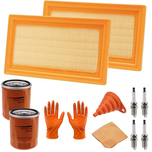 Generator 6485 Maintenance Kit - 0J8478 Air Filter 070185E Oil Filter RC12YC Spark Plugs Compatible with 22KW 16 - 20KW 24KW 26KW Air Cooled Standby Generator with 999cc Engine 2013+ (2 Pack)