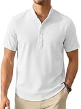 Enlision Camisa Lino Blanco Hombre Hombre Verano Sin Cuello Mao Camisa Verano para Hombres Casual Playa Camisetas con Botónes 2XL