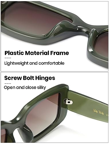 Image of Veda Tinda Vision Rectangle Sunglasses Men Tinted Polarized Big Square Retro 90s Vintage y2k Glasses for Women UV Protection
