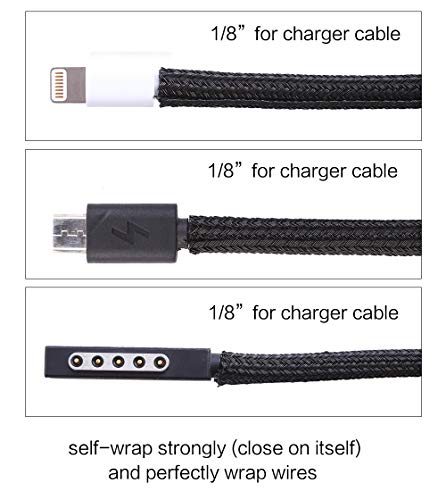 Image of Alex Tech 25ft - 1 /8 inch Cord Protector Wire Loom Tubing Cable Sleeve Split Sleeving For USB Cable Power Cord Audio Video Cable - Protect Cat From Chewing Cords - Black