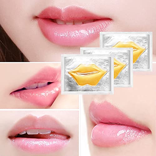 Miniatura 8 de VERONNI Juego de 20 mascarillas para labios para ojos, 20 parches para debajo de los ojos, 10 máscaras de labios de oro de 24 quilates, tratamiento