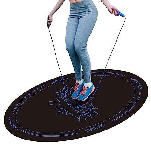 LaiEr Jump Rope Mat Large Oval Shock Absorbing Exercise Mat Thick & Durable Non-Slip Skipping Rope Mat for Home Gym and Outdoor(55"x36"x6mm)