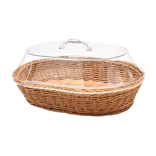Panier en osier avec couvercle solution de rangement attrayante bois - 6