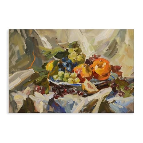 Toile nature morte vintage anti-reflet pour embellir un mur de cuisine vide