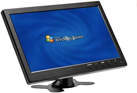 Hikity 10 Inch Small HDMI Monitor Portable CCTV Monitors 1280x600 with BNC, AVI, VGA, HDMI Input Cable, Remote Control, Built-in Speakers, for PC, CCTV, Security Camera, Raspberry Pi, X-Box