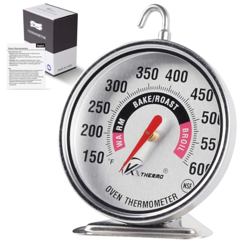 KT Thermo Oven Thermometer 2.75-Inch Large Dial, 150-600°F, NSF, Hook &amp; Stand