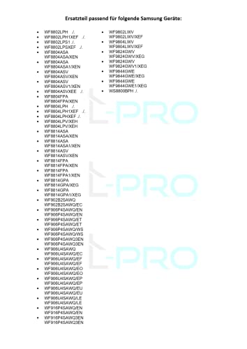 DL-pro Türmanschette kompatibel mit Samsung DC64-01602A Türdichtung Dichtung Gummidichtung Türgummi Gummi Dichtungsring für WF Waschmaschine Frontlader