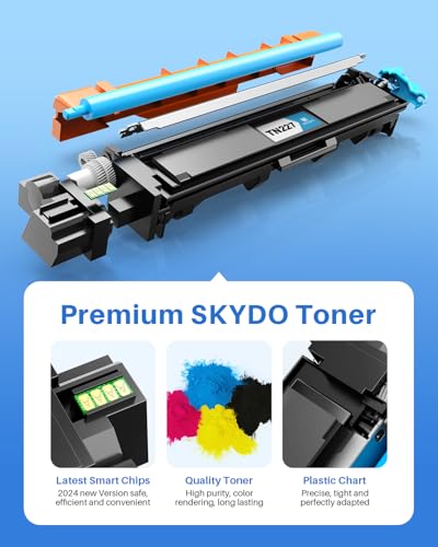 Skydo TN227-4-PACK High Yield Toner Cartridge 4 Pack Compatible For Brother Tn-227 Tn227 Tn-223Bk C M Y Toner Cartridge For Mfc-L3750Cdw Mfc-L3770Cdw Hl-L3290Cdw Hl-L3210Cw Hl-L3230Cdw Printer thumb #2