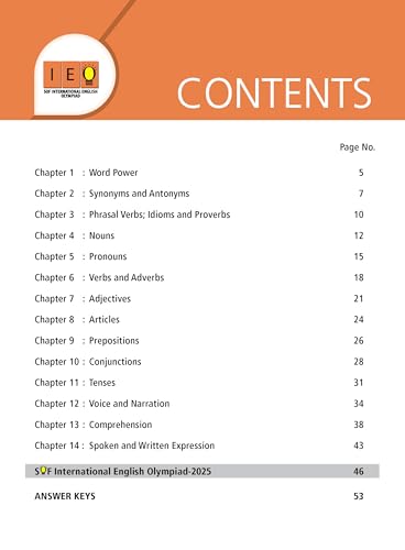 Image of MTG International English Olympiad (IEO) Workbook Class 5 - Chapter-wise MCQs with Achievers Section - SOF Olympiad Books For 2026-27 Exam