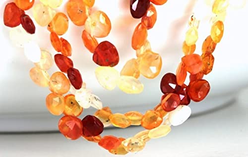 Mexican Fire Opal de qualité supérieure en briolettes facettées coeur pour haute joaillerie