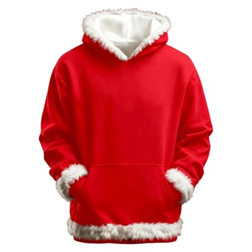 Christmas Hoodies for Women Santa Claus Xmas Faux Fur Trim Sweatshirt - image 1
