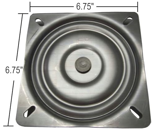 Generic #77SF - Bar Stool Swivel Plate Replacement - 6.75 Inch Square - (Flat) - 360 Degree Rotation - Heavy Duty Chair and Stool Replacement Part - Made in USA (Fast Priority Mail), Silver