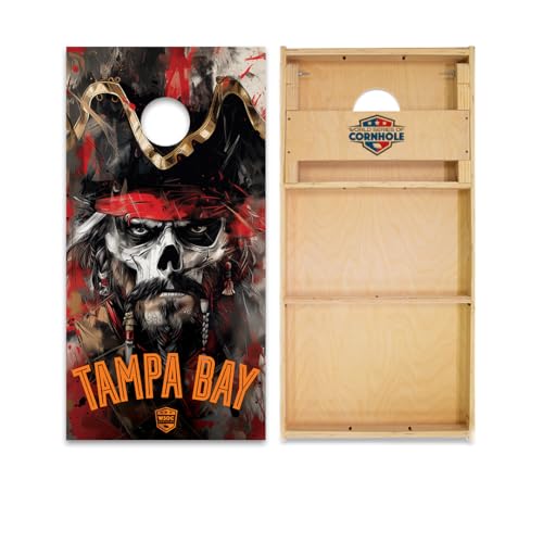 Skip's Garage Tampa Cornhole Boards - WSOC Runway Series - Includes (2) Boards (NO Bags) + (2) Board Hole Lights