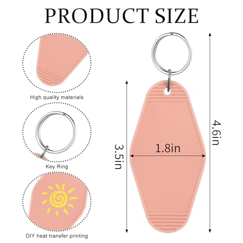 Image of LOTMER 20 /30 /40 /80 PCS Hotel Keychain Blank with Key Rings, 60 Colors Motel Key Chains for DIY Keychains