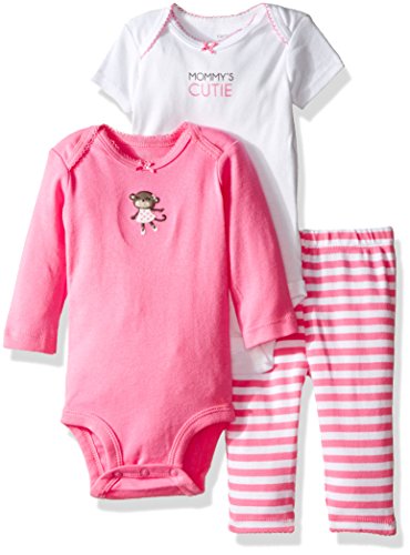 Carter's Baby Girls' 3 Pc Turn Me Around Set - Pink Monkey - 24 Months