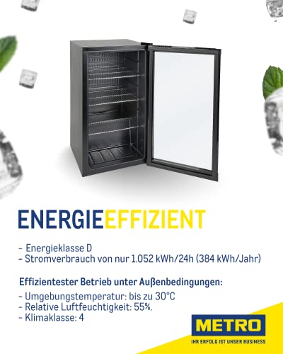 METRO Professional Mini-Kühlschrank GPC1088 mit Glastür - aus Glas und Metall - für Zimmer Büro - Kühlschrank für… – Bild 4