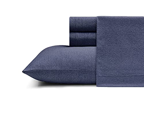 Morgan Home Fashions Cotton Rich T-Shirt Soft Heather Jersey 2 Pack Pillowcase Set - All Season Pillowcases,, Warm and Cozy, Comfort by Morgan Home Fashions (2 Pack Pillowcases, Heather Indigo)