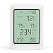 Termómetro higrómetro para interiores Ticfox con reloj despertador Medidor de humedad y temperatura digital para oficina en casa